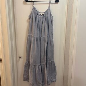 Xirena Ruby Dress Striped Tiered Gauze Pockets Size S